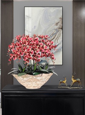 和家蓝色蝴蝶兰仿真花束套装玄关摆设装饰花塑料娟花客厅摆件花卉