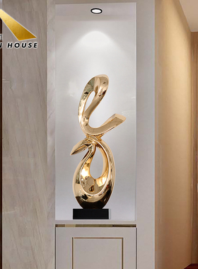 现代客厅抽象雕塑摆件招财酒店大堂售楼处前台装饰大型落地艺术品