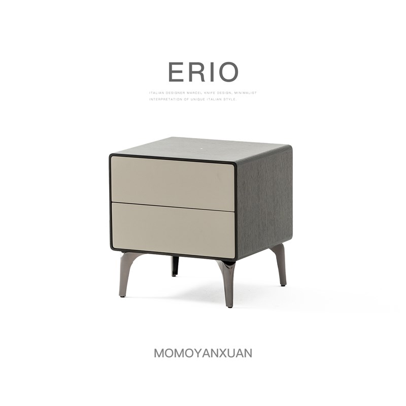 某某严选意式极简不锈钢智能无线充电感应床头柜多功能新款床边柜