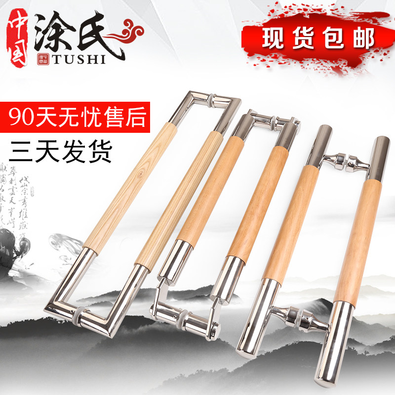 现代简易玻璃门原木拉手门把大门酒店面门实木把手有框推拉门扶手
