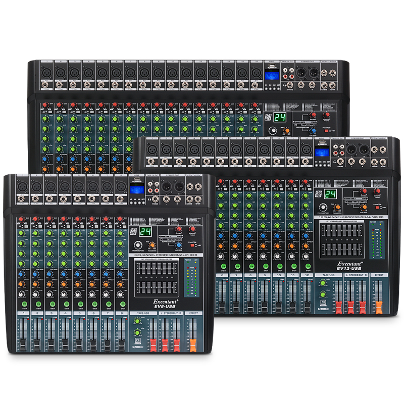 声艺EV8  1路调音台带2种数字效果USB舞台会议演出音响