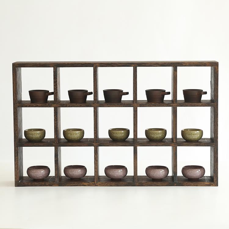 实木宝阁茶杯架茶茶具收纳置多物壁挂展示架中式复古茶架壶50VMP