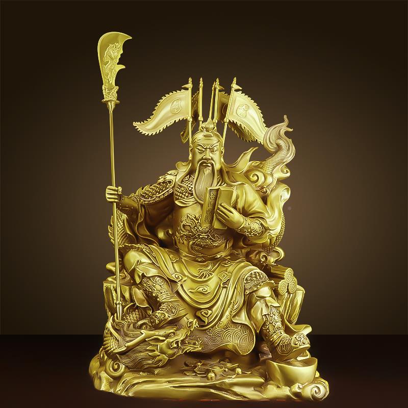 全铜夜读春秋看像坐关公摆件铜书武财神关羽神像关爷二CQGG25-0佛