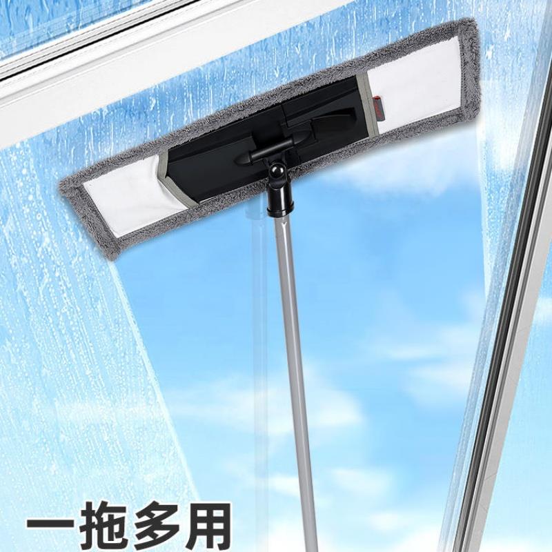 5c地m家用无品牌/木地板平板拖把不锈钢杆尘推加大5号托帕木墩布