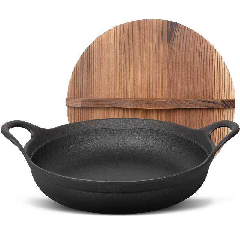 锅铁锅不底粘锅生铁老式家用无平涂层电磁JOZO\/九炉燃气灶加厚铸