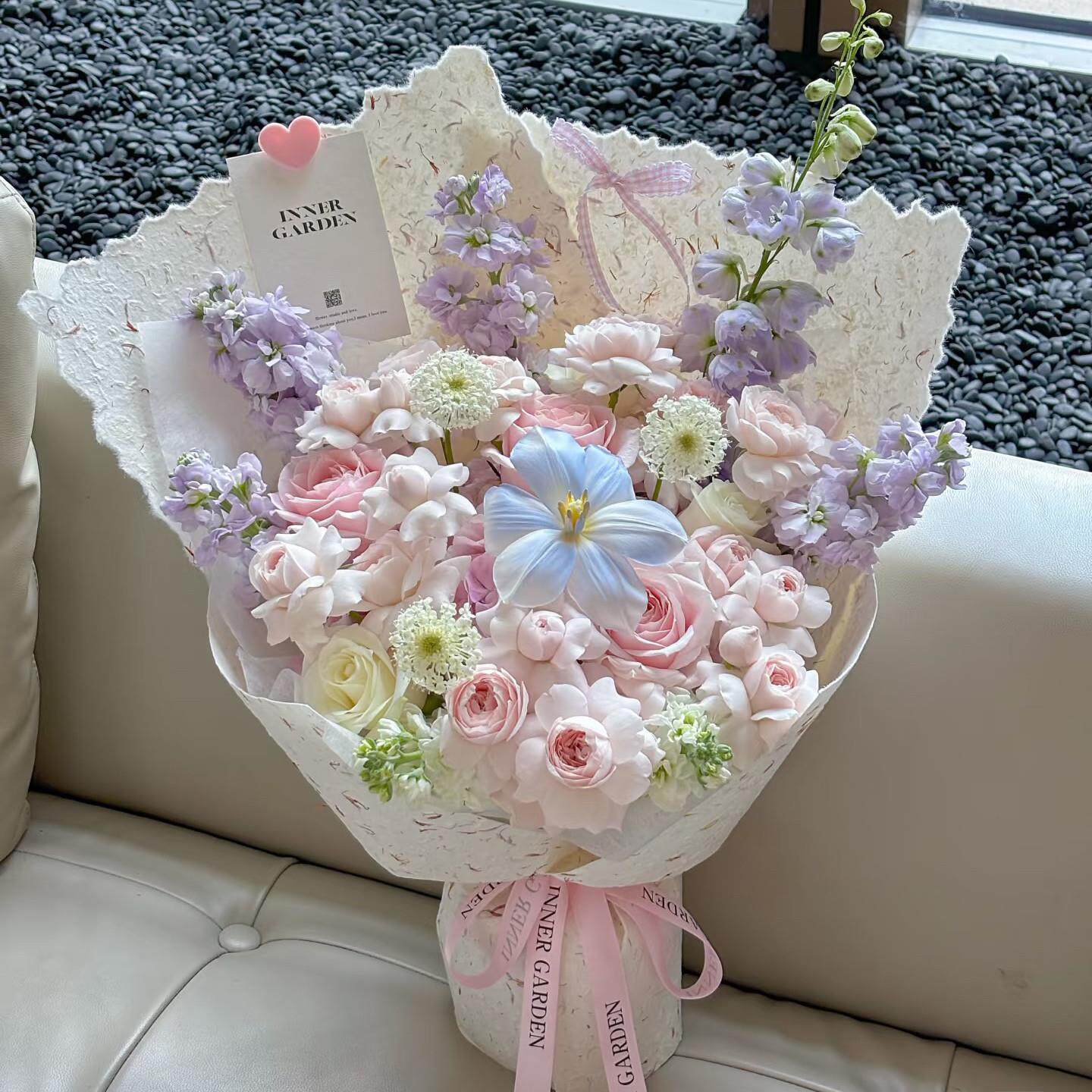 母亲节仙子之吻花束高级新玫瑰鲜花同城速递配送深圳广州北京上海