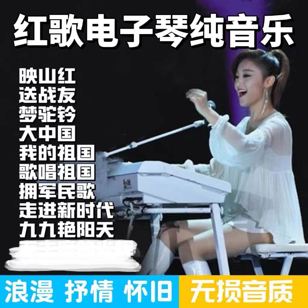 车载红歌电子琴随身碟纯音乐DJ重低音红色经典旋律USB随身碟TF卡C