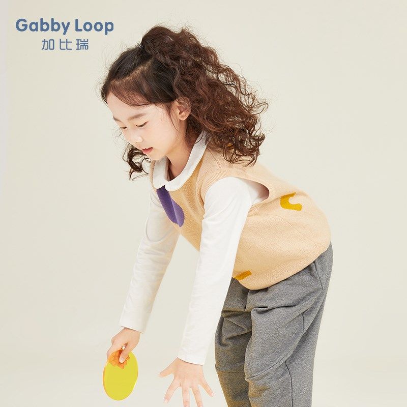 女童针织马甲春秋外穿洋气毛衣背心内搭中大儿童幼儿园上衣线衫薄