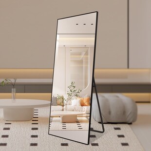 铝合金边框全身镜子家用穿衣镜带支架衣帽间落地试衣镜服装店大镜