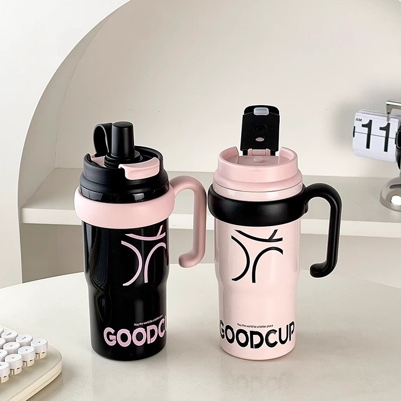 2024新款巨无霸保温杯女生双饮吸管水杯高颜值大容量保冷冰霸杯子