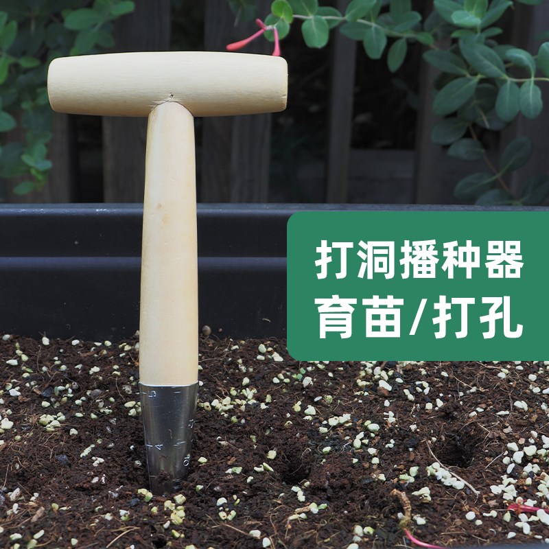 农作物追肥不锈钢打洞器种菜施肥用播种土壤打孔扦插育苗种苗工具