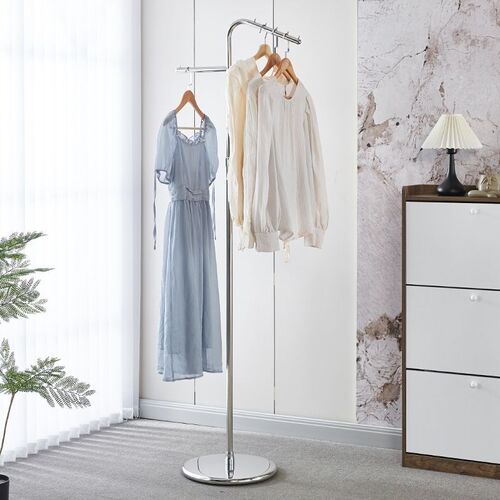 服装店T型挂衣帽中岛展示架不锈钢落地架正挂陈列架女装店展示架