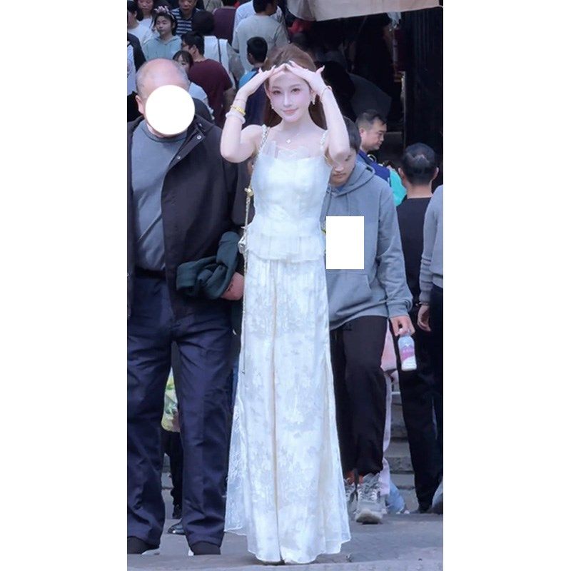 2025夏季新款小个子气质绝美吊带上衣阔腿裤女装时尚名媛仙气套装