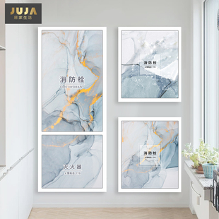 消防栓贴纸大理石油画个风性创意光滑全包自粘平整灭火器装饰遮挡