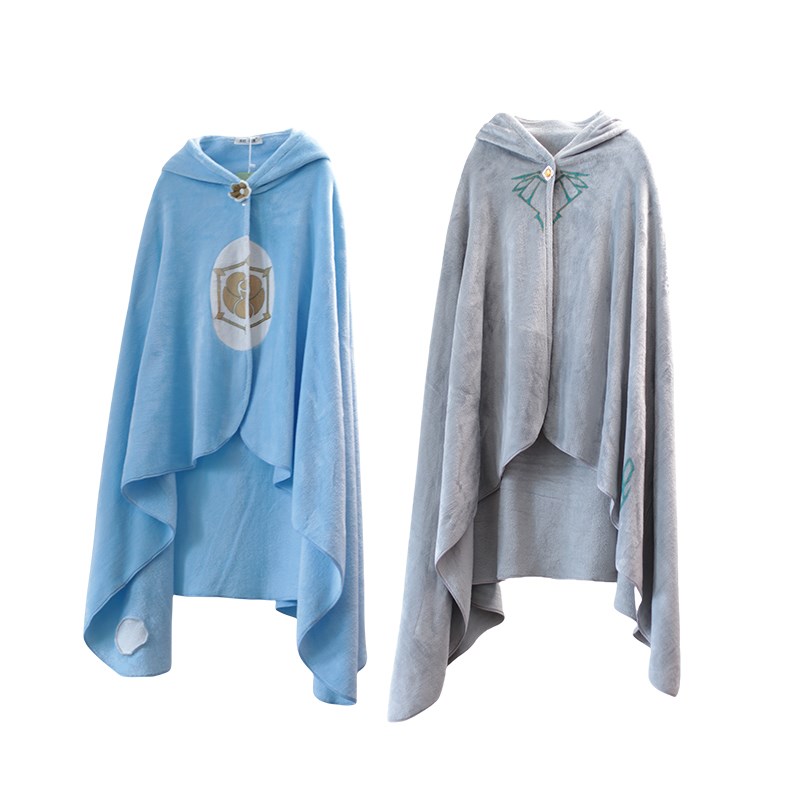 动漫周边胡桃万叶钟离卡通披风肩斗篷可爱毛绒空调毯午睡春秋季