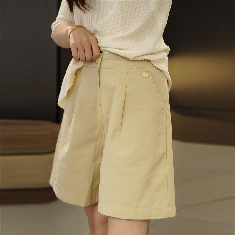 大码女透气水洗棉短裤夏 A版型阔腿显瘦五分裤胖mm百搭松紧腰女裤,女装/女士精品,大码裤装,淘宝优惠券,粉丝福利购,淘宝优惠卷