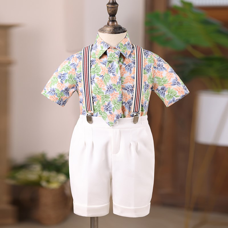 男童礼服2024新款夏季马甲套装儿童西装主持人服装花童钢琴演出服