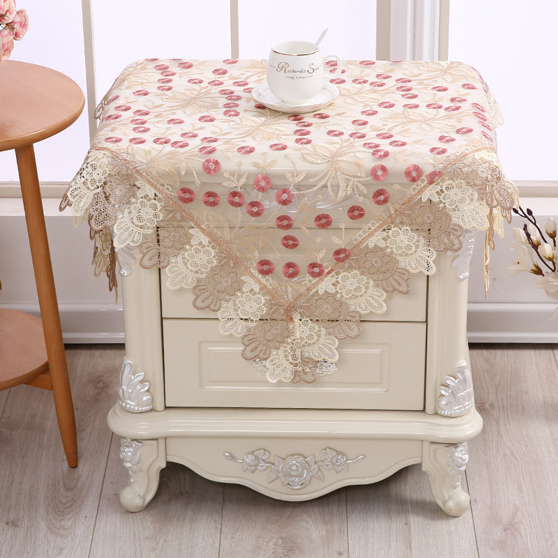 床头柜布盖巾蕾丝纱冰箱罩电视罩空调罩洗衣机罩盖布家用防尘布帘,居家布艺,桌布,淘宝优惠券,粉丝福利购,淘宝优惠卷