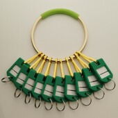 新彩色挂牌金属简易钥匙串圈环扣部门宿舍家用收纳钥匙盘多省 包邮