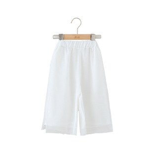 儿童汉服裤子男童古装白色中裤中国风小男孩春夏季打底裤八九分裤