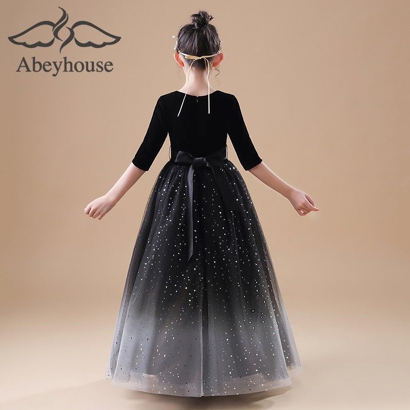 艾贝优女童高端晚礼服中大童钢琴演出女孩十岁生日公主裙黑色定制,童装/婴儿装/亲子装,儿童礼服,淘宝优惠券,粉丝福利购,淘宝优惠卷