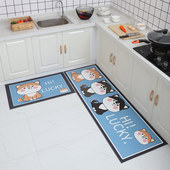 皮革厨房家用卡通皮革地毯人造革pu耐脏长条地垫pu厨房地垫