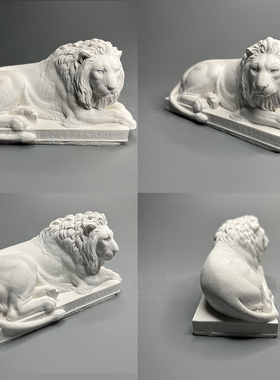 石狮子中式镇宅盆景摆件鱼缸水族造景小号迷你石雕狮子上色石膏像