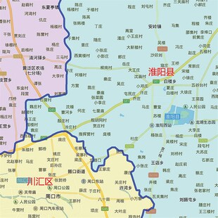 2024新款周口市地图贴图办公室挂图高清防水墙壁贴超大装饰画定制