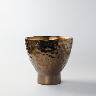 轻奢金属釉大花瓶摆件家居样板房软装饰品会客厅餐桌面干花插摆设