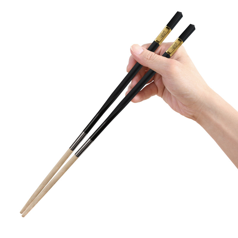 换头筷子合金一次性筷子头家用酒店餐厅加长火锅 分体筷柄可拆卸