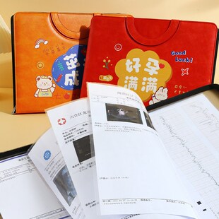 孕检产检单资料收纳册可携式手提袋怀孕孕期b超体检档案册记录收