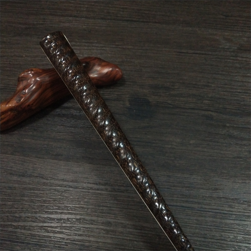 老艺人制作文玩宣纸折扇9.5寸天然桃丝棕竹全芯罗纹搓节扇骨扇子