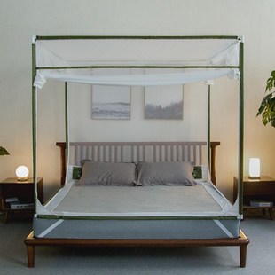 谷今家用坐床式1.5米1.8m床2.0蚊帐防摔儿童全封闭支架拉链式加密