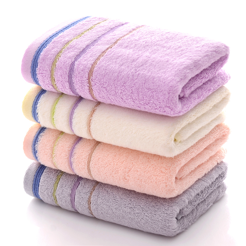 竹纤维毛巾洗脸美容巾成人家用竹炭抗菌加厚超柔软吸水不掉毛4条