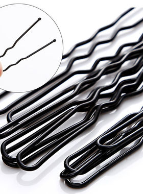 加粗黑色u型夹发夹盘发插针丸子头固定发叉头饰发卡子女u形夹发饰