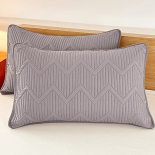 A类抗菌防螨夹棉枕头套一对装 专用防头油防口水整头枕套 48x74男士