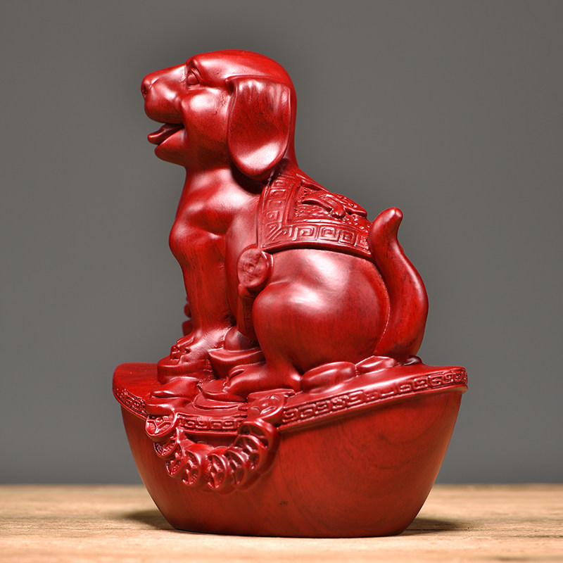 红花梨木雕狗摆件三合12生肖狗实木家居客厅电视柜装饰工艺品送礼,家居饰品,装饰摆件,淘宝优惠券,粉丝福利购,淘宝优惠卷