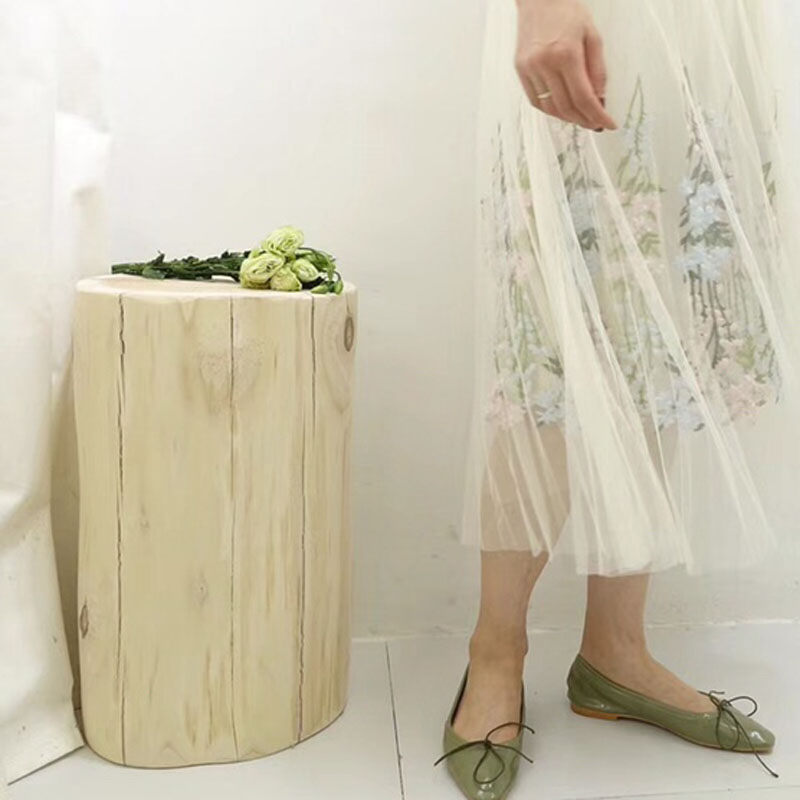 北欧实木墩原木凳客厅凳木桩树墩坐凳换鞋凳摆件创意矮凳木墩坐凳