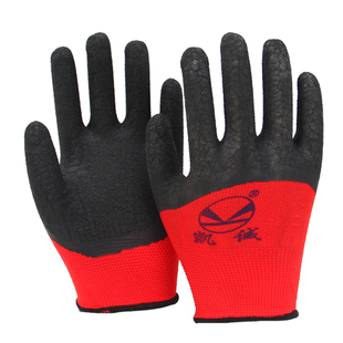 凯诚手套女士小号乳胶皱纹耐磨防滑劳保工作挂胶工地木工装卸手套