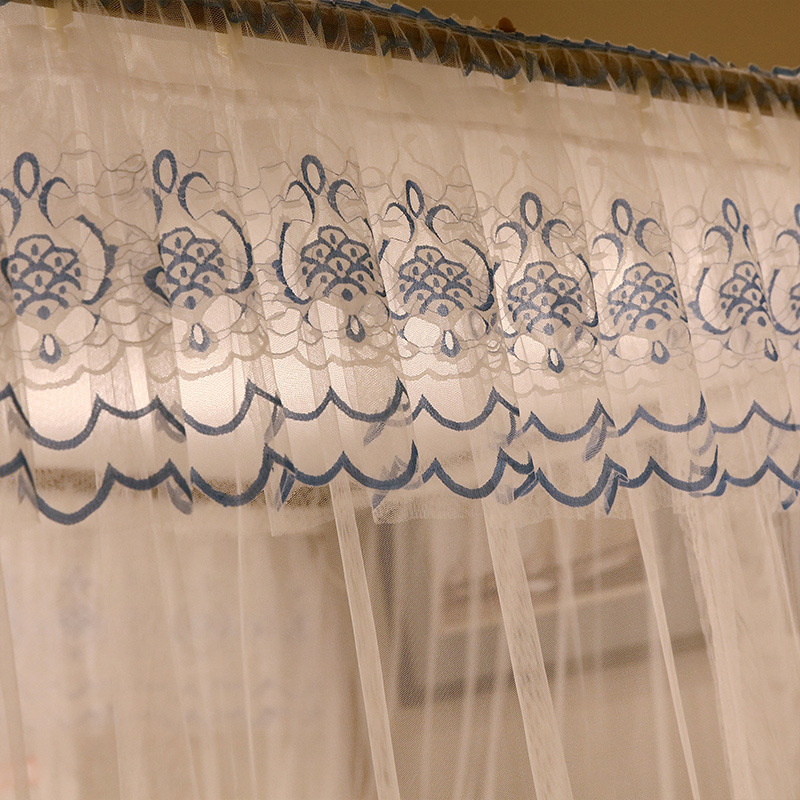 2020年新款蚊帐1.8m床1.5家用带支架公主 公主风伸缩u型加密加厚