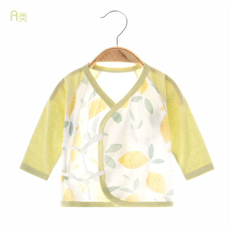 宝宝秋衣夏季薄0-3个月刚出生婴儿初生无骨a类上衣满月子空调内衣