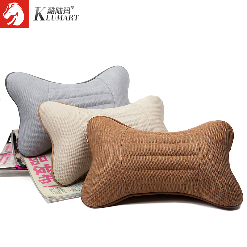 酷陆玛决明子汽车头枕护颈枕头四季车用骨头枕腰靠枕脖子枕一对