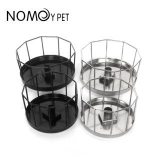 爬宠304带围栏杆不锈钢乌龟陆龟喂食盆水盆黄缘喂食槽自动饮水器