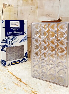 tangba堂巴 10克 32连砖石切面心形巧克力模具情人节糖果模PC材质