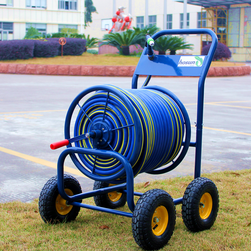 大型轮式手推金属水管收纳车架 水管车100米洗车浇花园林园艺浇水