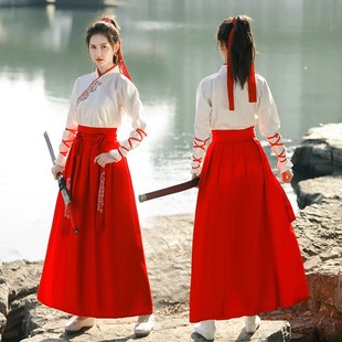 改良古装汉服女中国风仙气武侠服古风交领男学生班服侠客女春季款