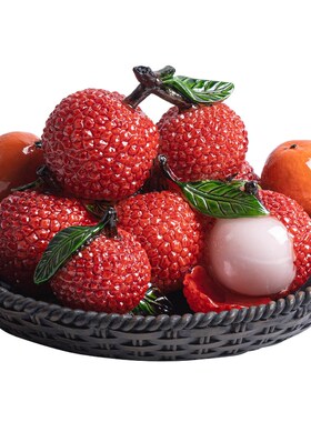 新中式玄关摆件客厅招财荔枝书房办公室酒柜装饰品开店开业礼物