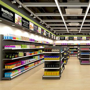 小卖部货架展示架全背板洞洞板超市货柜便利店零食店多层货架置物