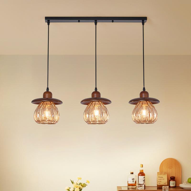 2025新款中古风复古餐厅吊灯三头吧台过道入户玄关楼梯床头小吊灯