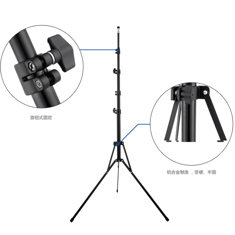 MK L-2000摄影灯架便携反折叠闪光灯支架落地摊伸缩三脚架外固定